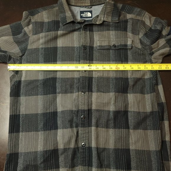 The North Face‎ Mens L Shirt Gray Plaid Stayside Chamois Button Front - Picture 9 of 13